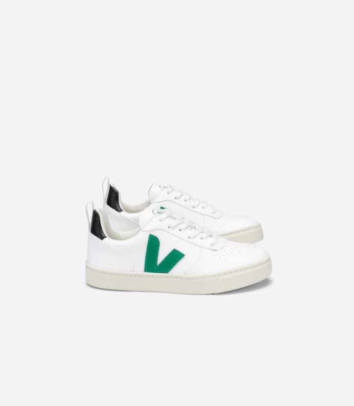 Veja Original V-10 Snören Cwl Vit Emeraude Svart