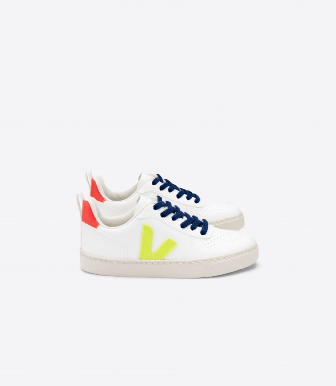 Veja Original V-10 Snören Cwl Vit Fluo Gul Fluo Orange