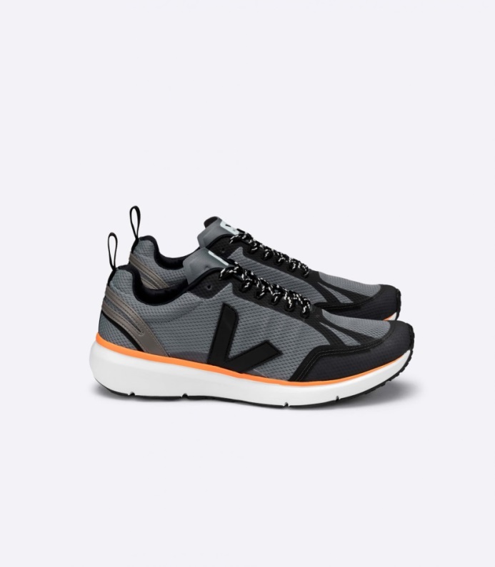 Veja Original Condor 2 Alveomesh Betong Svart Neon-orange