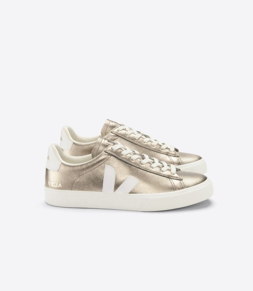 Kromfritt Läder Brons Vit Veja Originalkollektion