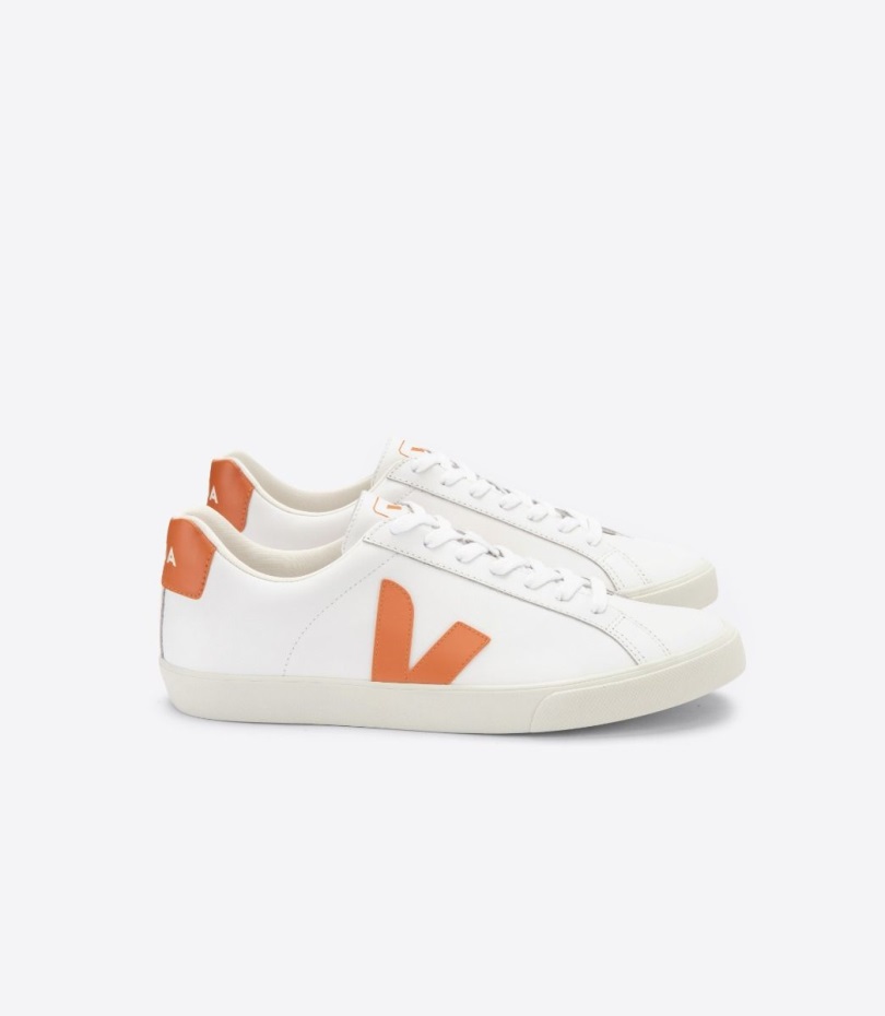Läder Vit Pumpa Perfekt Veja Original