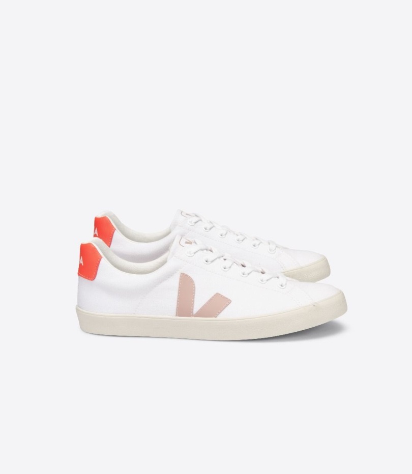Se Canvas White Babe Orange Fluo Veja Origional Series