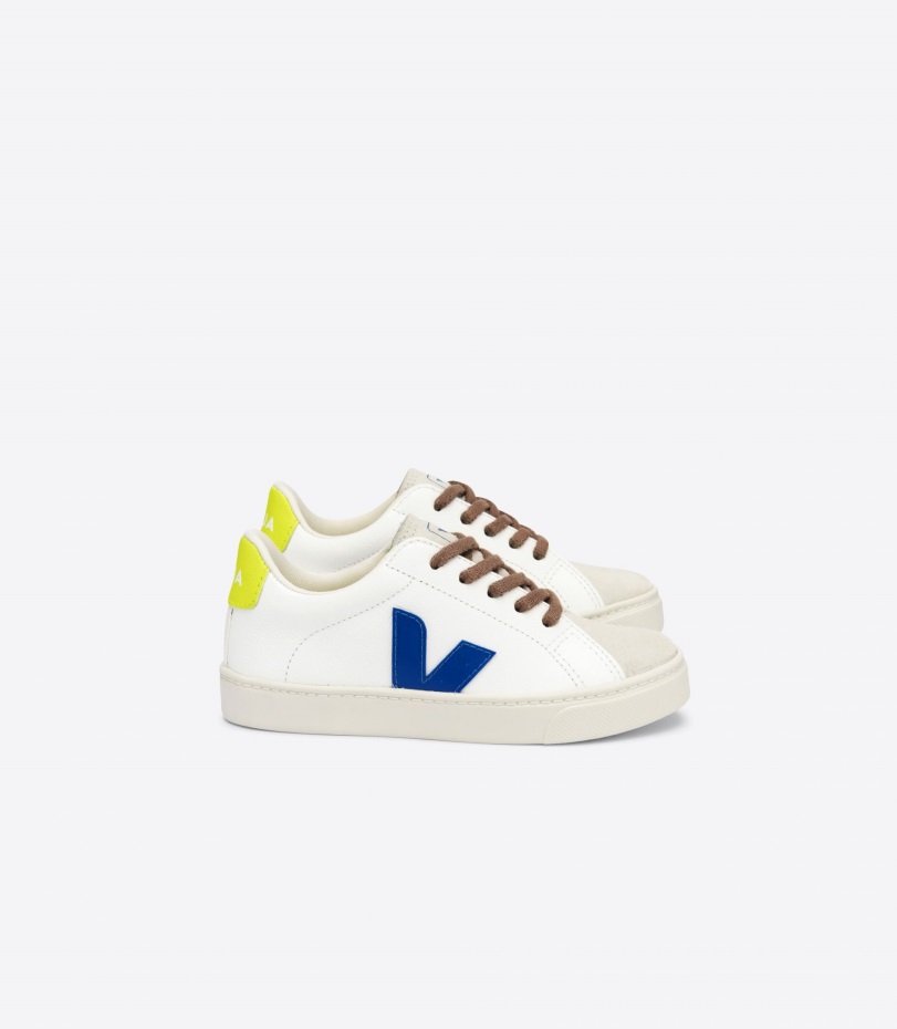 Laces Chromefree Leather White Indigo Jaune Fluo Collection Veja Origional