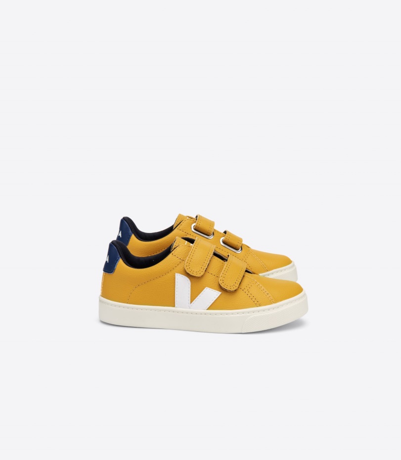 Series Chromefree Leather Moutarde White Cobalt Veja Origional