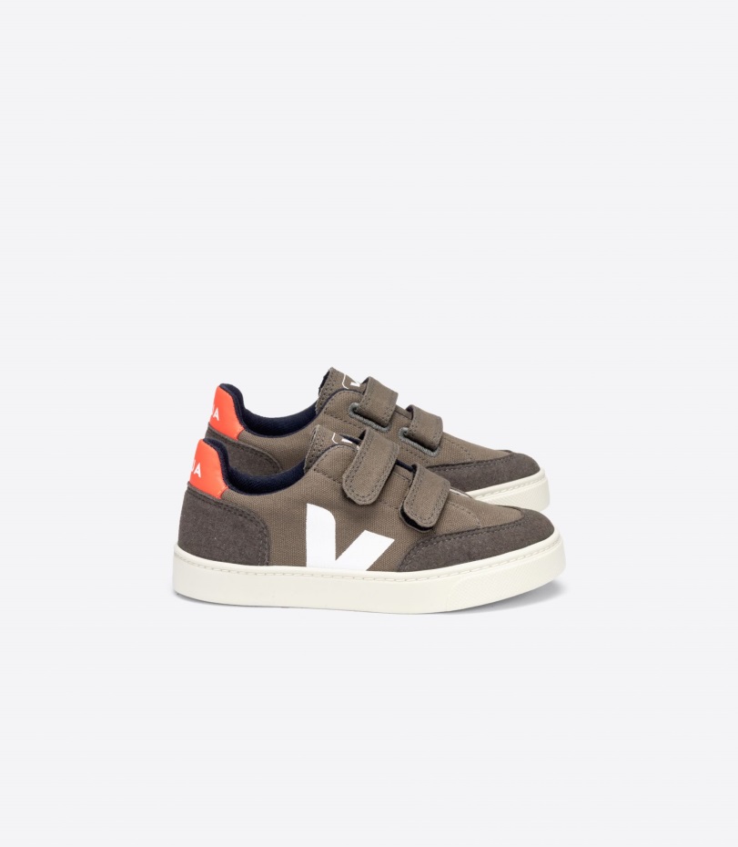 Canvas Kaki Pierre Orange Fluo Veja Origional Perfect