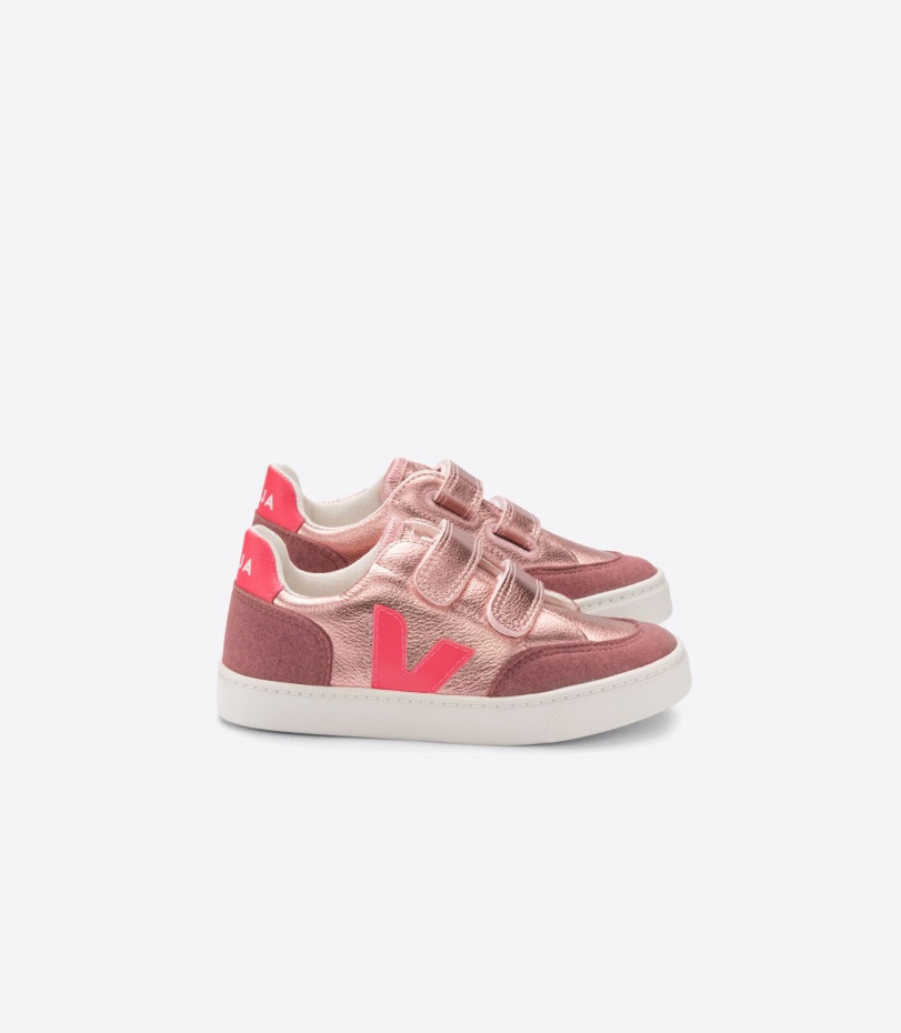Chromefree Leather Nacre Rose Fluo Veja Origional
