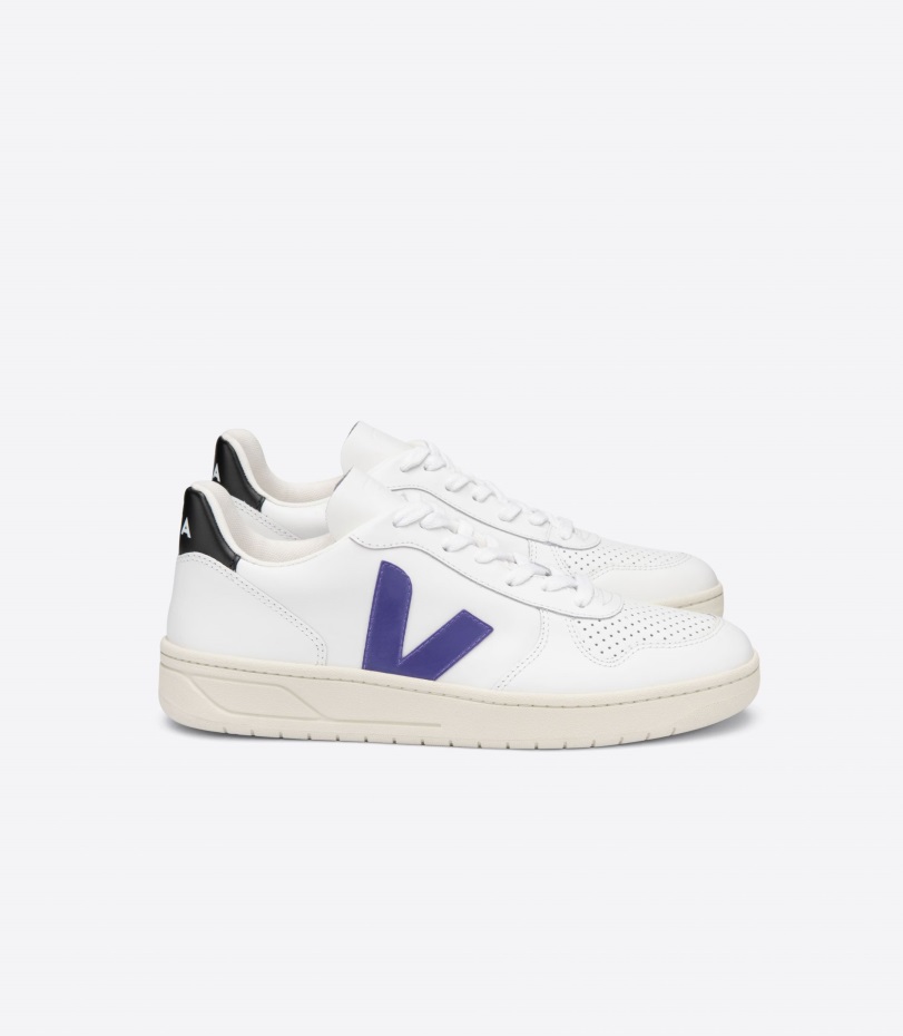 Leather White Purple Black Premium Veja Origional