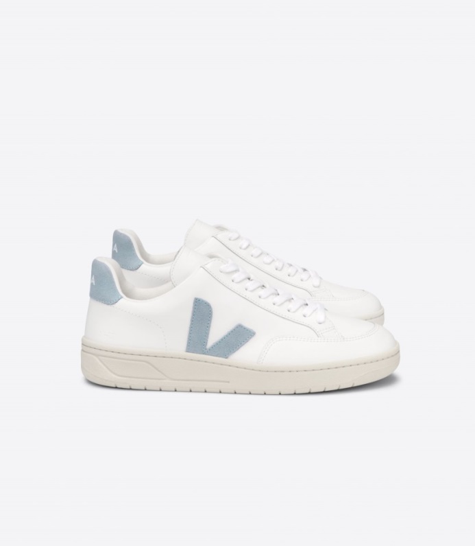 Veja Original V-12 Läder Vit Stål