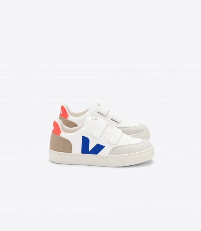 Veja Original V-12 Kromfritt Läder Vit Multico Miel