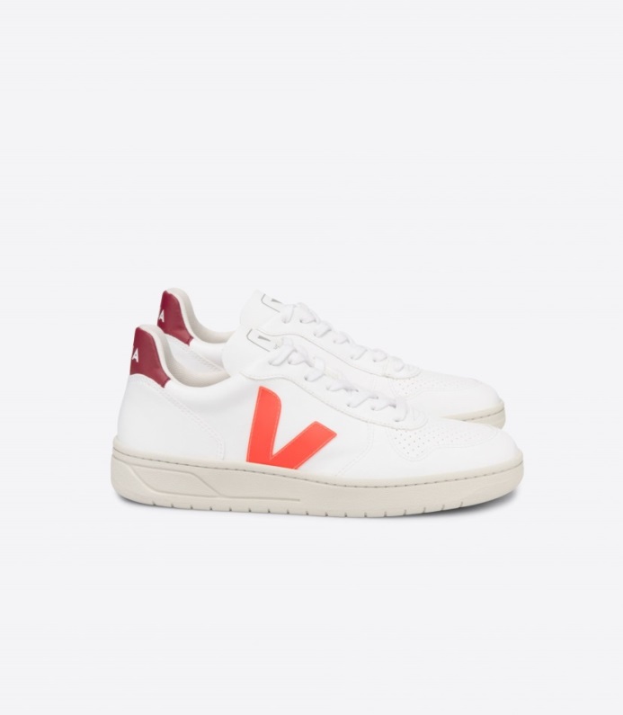 Veja Original V-10 Cwl Vit Orange-fluo Marsala