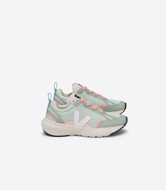 Veja Original Canary Elastiska Snören Alveomesh Matcha Vit